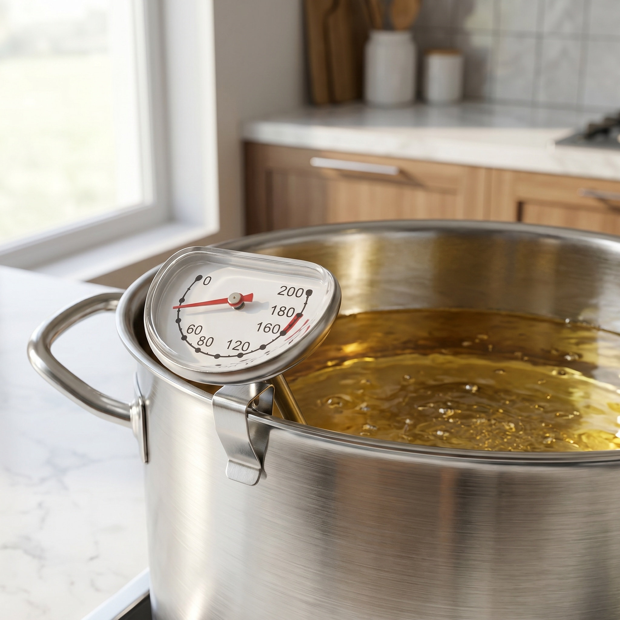 Kitchen And Baking Tools - Thermomètre de friture en acier inoxydable,